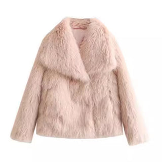 Women's autumn/winter imitation fur coat - stylish and elegant