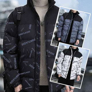 Winter Jacke mit Daunenfüllung, bedruckt Herren Jacke