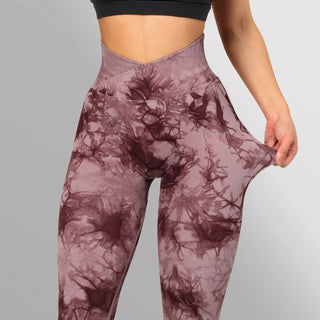 Seamless Tie Dye Leggings for Women Push Up Sports Leggings