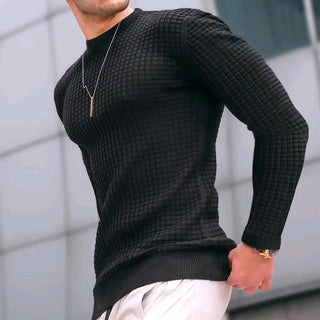 Gestrickter Pullover, Langarm Baumwoll Pulli Herren Pullover