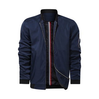 Blaue Männer Freizeit Bomber Jacke für Frühling & Herbst, jetzt bestellen bei Darkonia.de