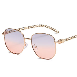 Ovale Metal Chain Sonnenbrille für Frauen, jetzt bestellen bei Darkonia.de