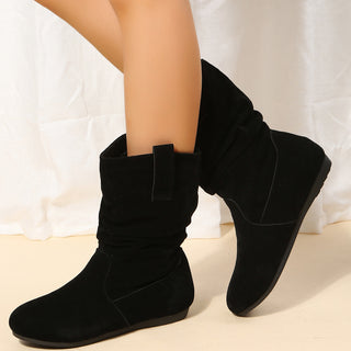 Flat warm women's boots