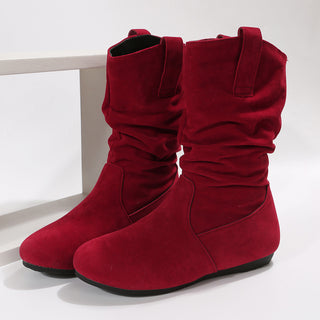 Flat warm women's boots