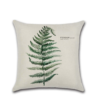 Cushion cover with leaf design