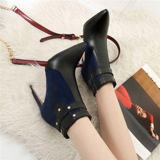 Retro high heel boots with studs