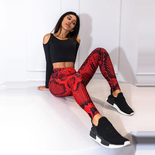 Women's push-up leggings with snake pattern