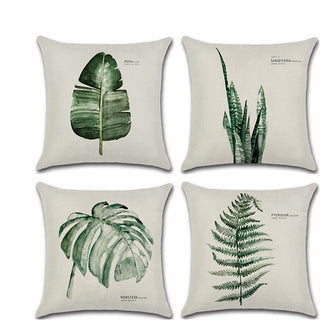 Cushion cover with leaf design