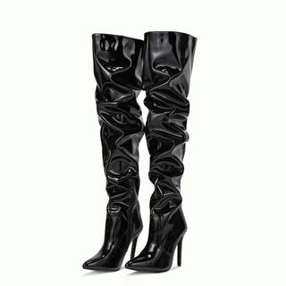 Lange Overknee Stiefel für Frauen mit hohem Absatz in verschiedenen Farben