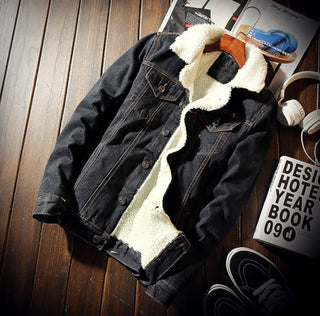 Herren Jeans Bomber Jacke gefüttert