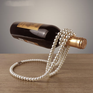 Pearl Necklace Wine Holder – Decorative Wine Storage for Elegant Living Rooms