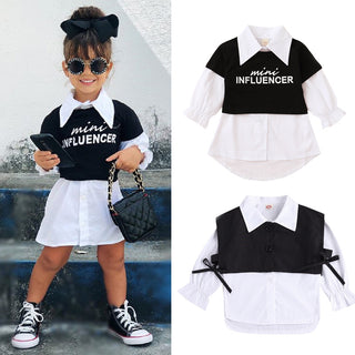 Schwarzes "Mini Influencer" Mädchen Outfit Set, jetzt bestellen bei Darkonia.de