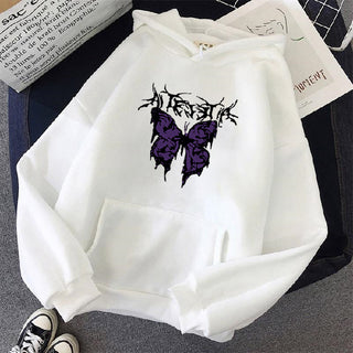 Women's Hoodie with Butterfly Print