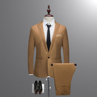 2-piece casual business suit set, slim fit