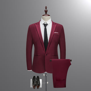 2-piece casual business suit set, slim fit