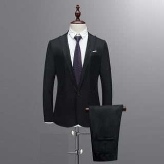 2-piece casual business suit set, slim fit