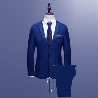 2-piece casual business suit set, slim fit