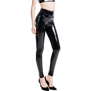 High-gloss PU leather high-waist leggings