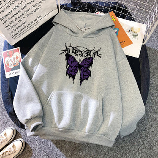 Women's Hoodie with Butterfly Print