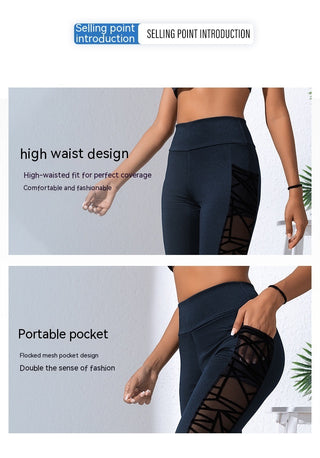 High Waist Mesh Sport Leggings mit Tasche, jetzt Bestellen bei Darkonia.de