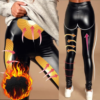 Elegant PU leather leggings