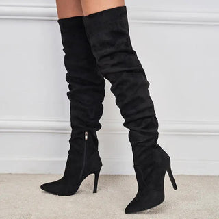 Overknee Stiefel, spitzer Zehenbereich mit Stiletto-Absatz Damen Schuhe