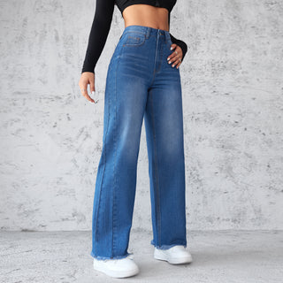 Fashionable jeans flared trousers for women