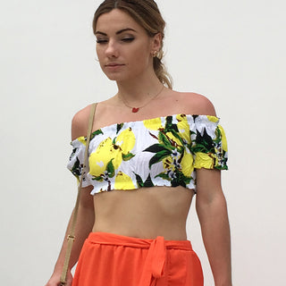 Sexy Print, Off Shoulder Women Top