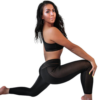 Yoga Leggings Hose mit Mesh-Nähten Leggings Darkonia.de