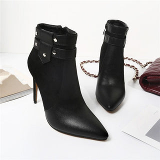 Retro high heel boots with studs