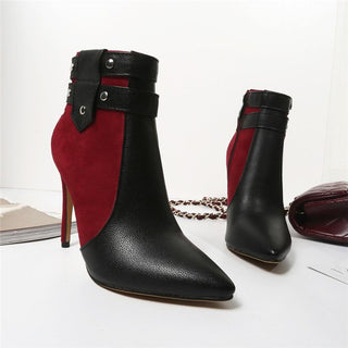 Retro high heel boots with studs