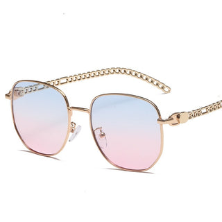 Ovale Metal Chain Sonnenbrille für Frauen, jetzt bestellen bei Darkonia.de