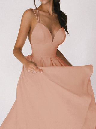 Elegant Long Dress with V-Neck