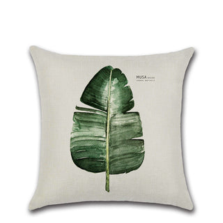 Cushion cover with leaf design