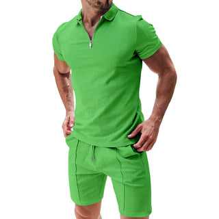 2-Teiliges Herren Polo Shirt + Shorts Set