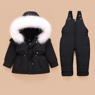 Schwarzes 2-Teiliges Winter Kinder Outfit Set, jetzt bestellen bei Darkonia.de