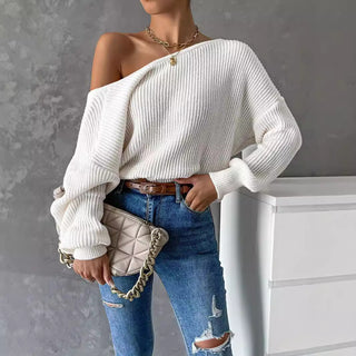 Backless women's sweater knitted