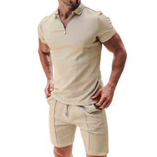 2-Teiliges Herren Polo Shirt + Shorts Set