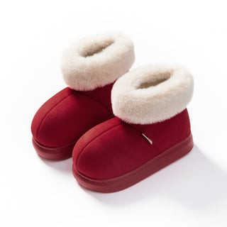 Thick soled plush cotton shoes for women