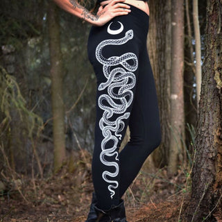 Leggings with snake moon print