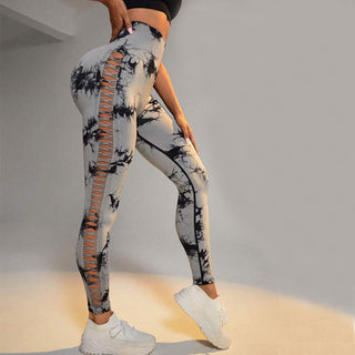 High waist sports leggings with side opening in different colors