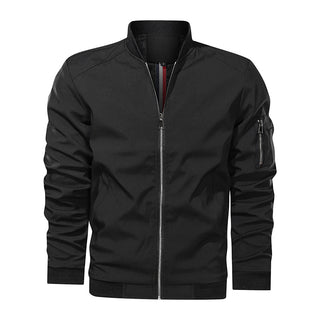 Schwarze Männer Freizeit Bomber Jacke für Frühling & Herbst, jetzt bestellen bei Darkonia.de