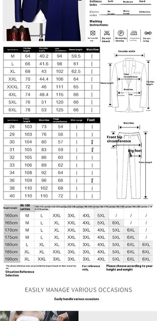 Eng anliegendes 3-Teiliger Herren Anzug Set (Ohne Schuhe)