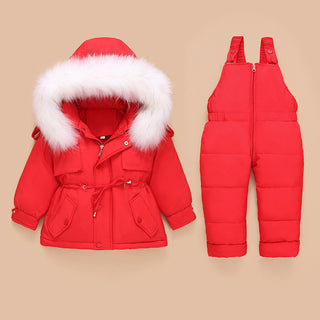 Rotes 2-Teiliges Winter Kinder Outfit Set, jetzt bestellen bei Darkonia.de