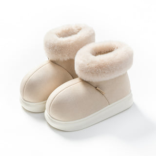 Thick soled plush cotton shoes for women