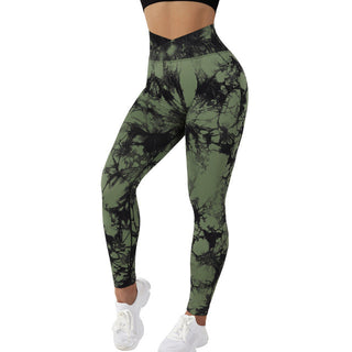 Seamless Tie Dye Leggings for Women Push Up Sports Leggings