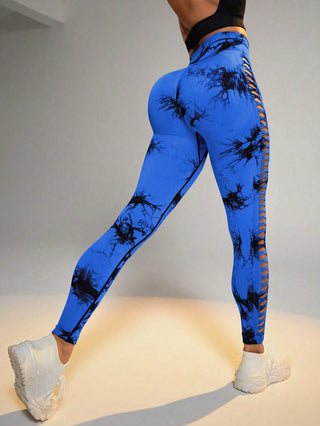 High waist sports leggings with side opening in different colors