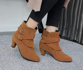 Winter Autumn Leder Casual Frauen Stiefeletten