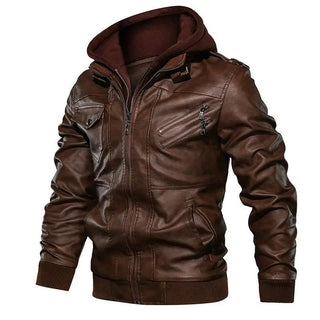 Herren PU Leder Jacke, Casual Motorrad Jacke mit Kapuze Darkonia Herren Jacke Darkonia.de EUR