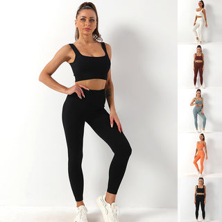 2-Teiliger Sport Anzug, Nahtlose BH und Hintern hebe High Waist Leggings Set für Frauen